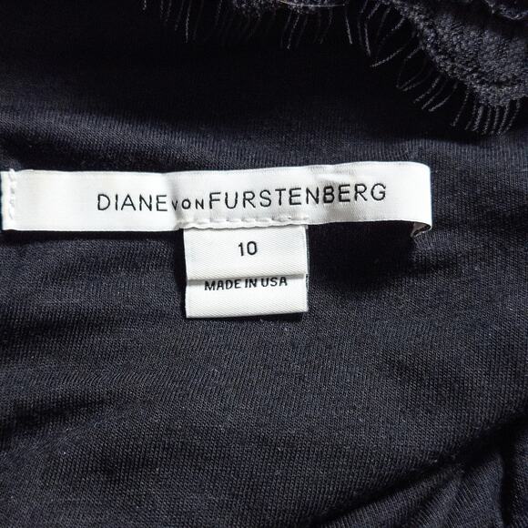 Diane Von Furstenberg Women’s Dress Dark Romance Gothic Feminine Black Lace 10 - Picture 7 of 12